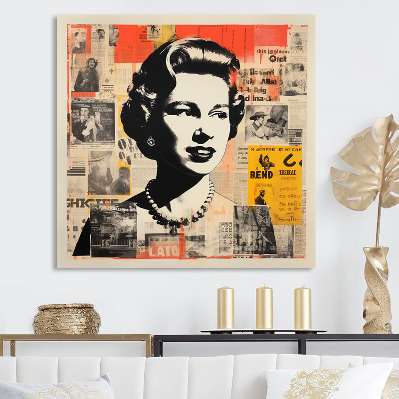 Pop Art Queen Elizabeth S Magazine II - célébrité, art mural, Toile tendue, H 30 po x l 30 po x P 1,5 po