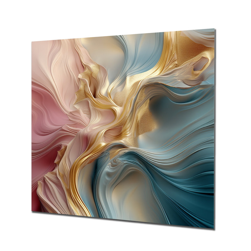 «Streams», art mural abstrait, Métal métal, H 16 po x l 16 po x P 1 po