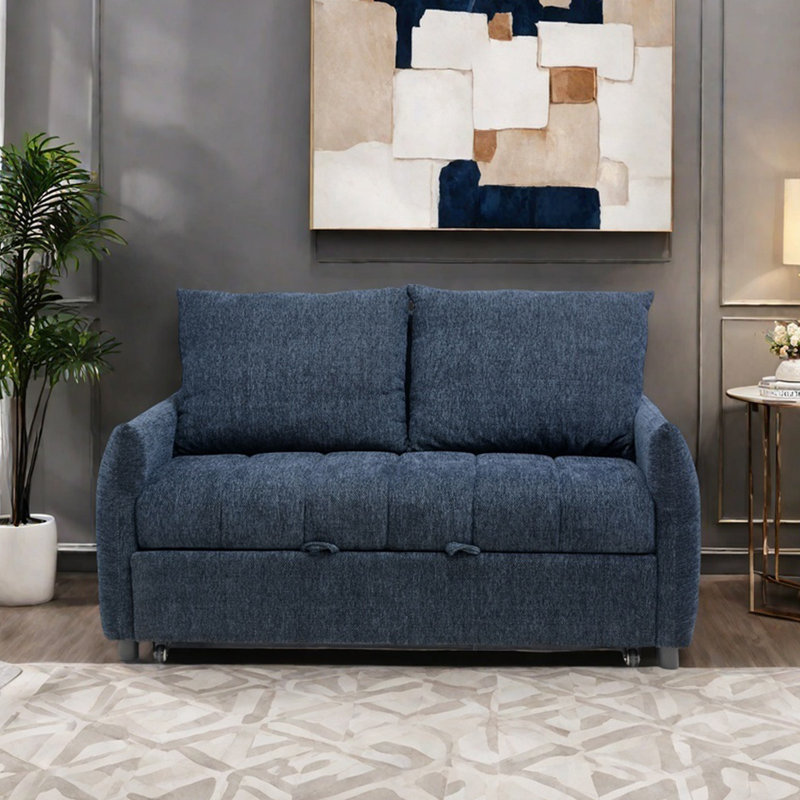 Canapé-lit à dossier réglable avec confort haut de gamme et design moderne, idéal pour la détente dans le salon et pour optimiser l'espace.