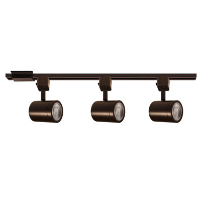 Ensemble de rail d'éclairage 3 lumières à DEL 5 couleurs Charge 8010 Charge, bronze foncé