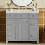 36" Bathroom Vanity With Ceramic Sink, Solid Wood Frame, Soft Close Doors, Adjustable Shelves, 3 Drawers, Including Double-Depth Drawer For Hairdryer Storage, Bathroom Vanity-440238783