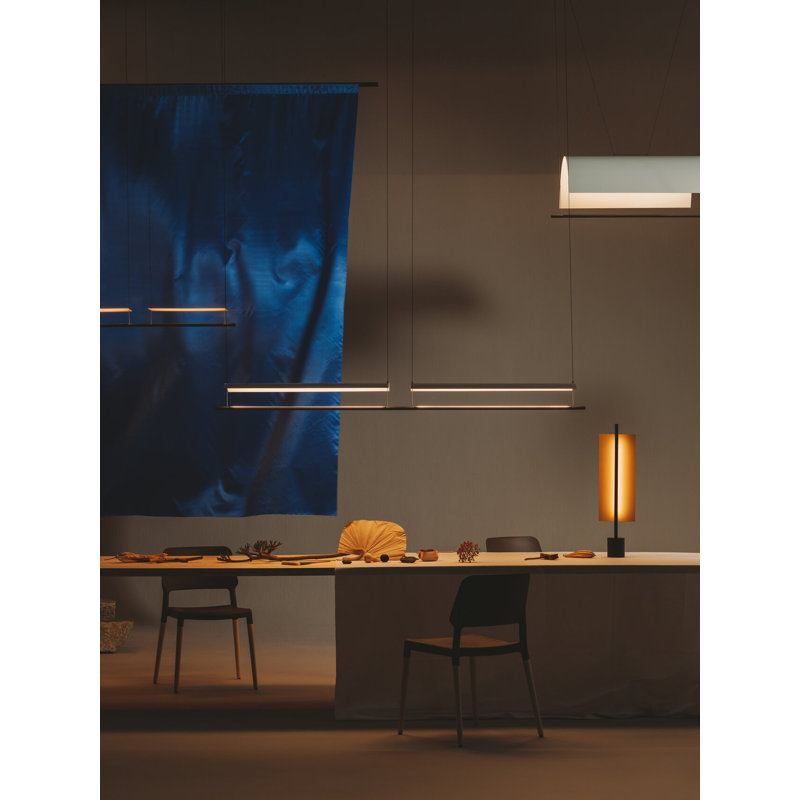 Sistema Lámina 85, White Gray, 31 W, 202.5" H x 46.4" W x 11.8" D