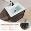Meuble-lavabo de salle de bain avec lavabo en céramique - Meuble-lavabo mural flottant cannelé avec tiroirs, moderne-130549294