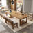 Brown Rectangular Solid Wood desk-254471398