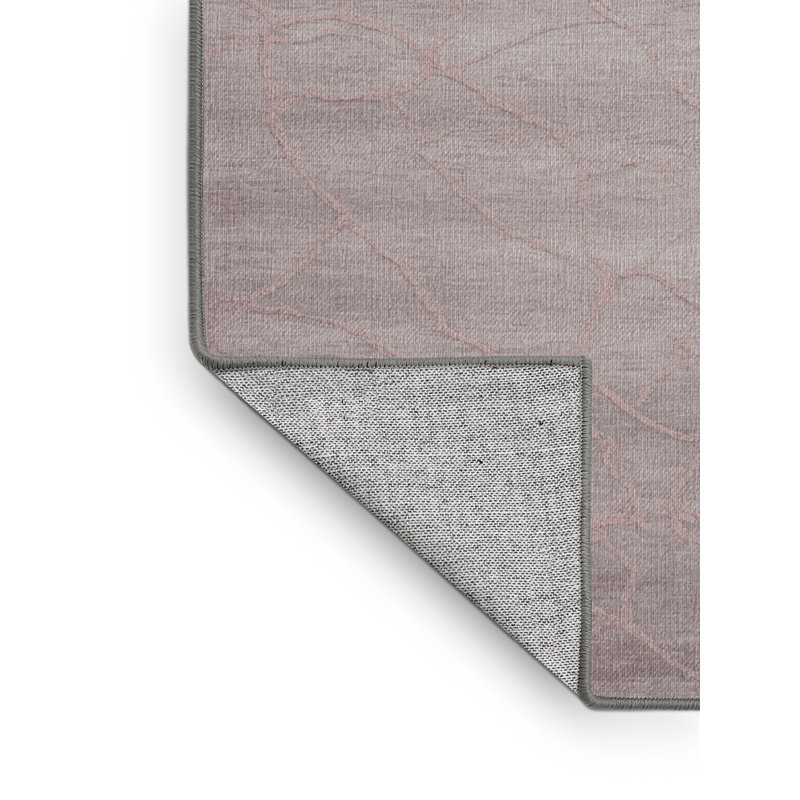 Machine Washable Abstract Gray Area Rug, Round 6'