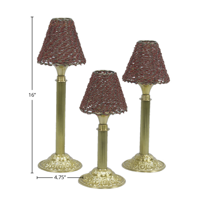 Brass/ Bead Candlesticks