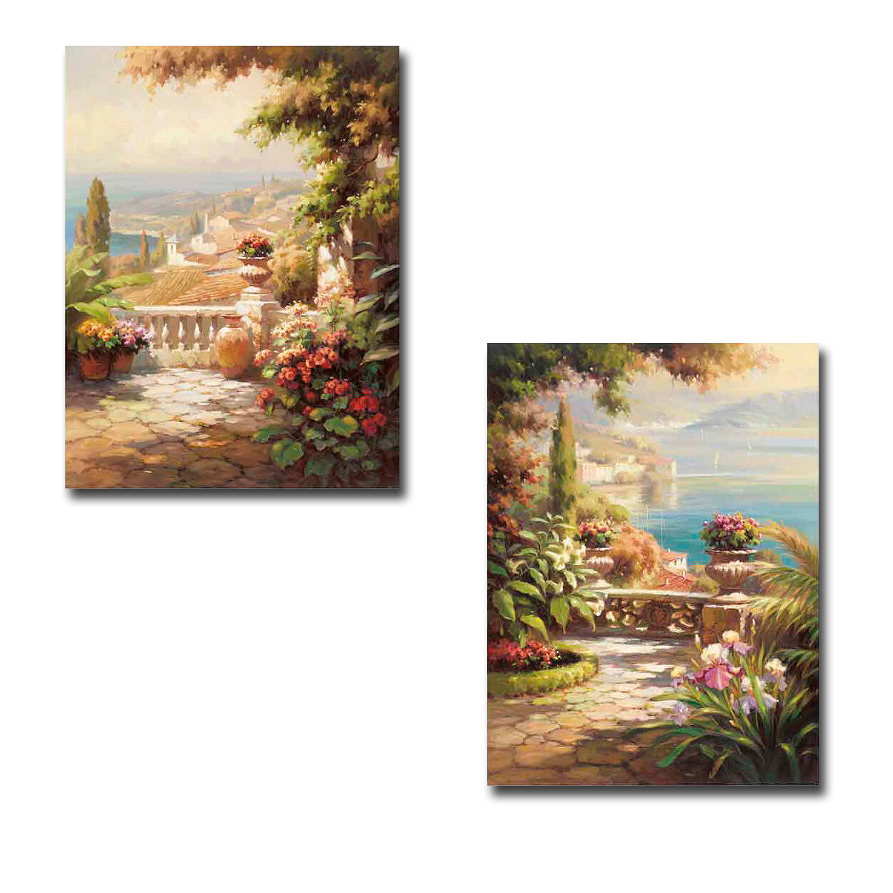 Fleur De Lis Living Terrazzo I & II On Canvas 2 Pieces Print | Wayfair