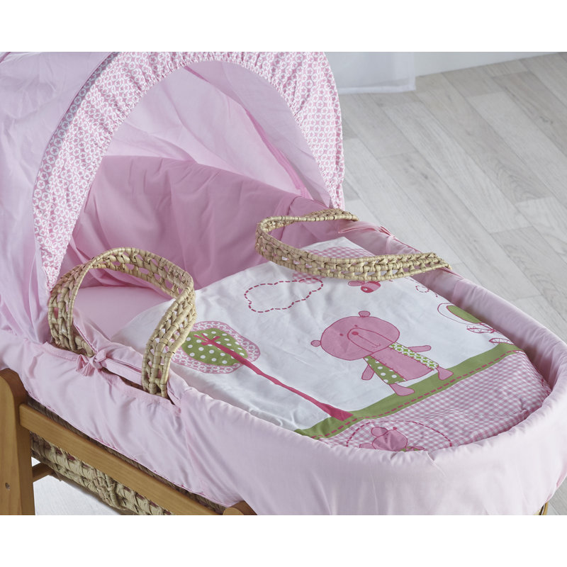 Moses Basket with Bedding with Mattress, Pink