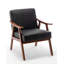 Chaise d'appoint avec revêtement en microfibre et structure en bois massif