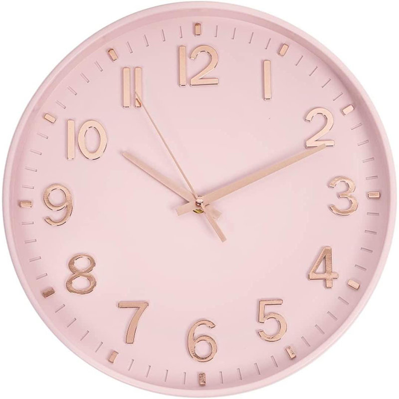 Horloges murales modernes à quartz, Nouveau rose