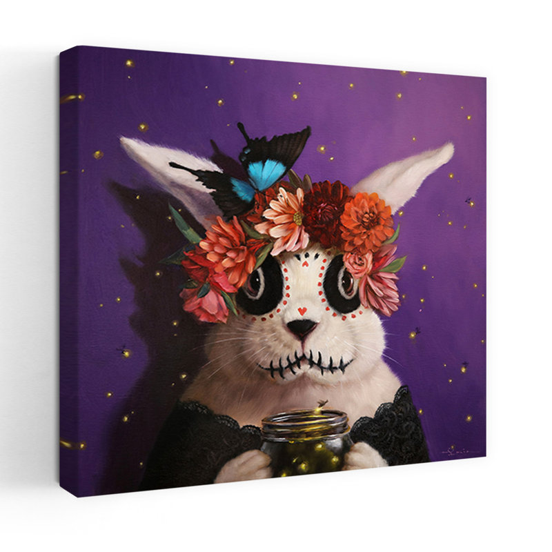 The Firefly Keeper, art contemporain de lapin, H 18 po x l 18 po
