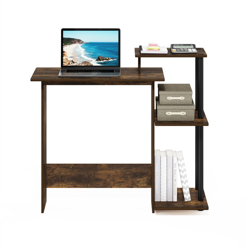Brytni Computer Desk, Amber Pine/Black