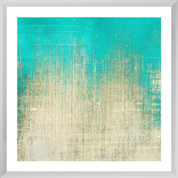 Turquoise Texture Abstract - Single Picture Frame Print, Matt White, 202.692 cm H x 202.692 cm W