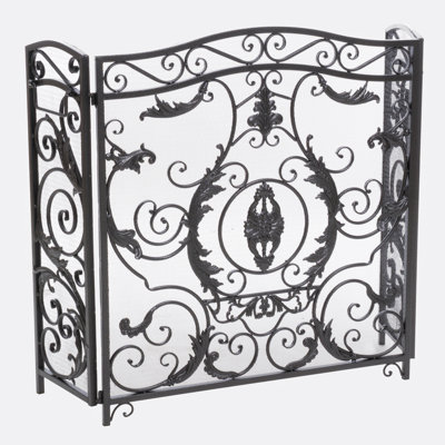 3 Panel Iron Fireplace Screen