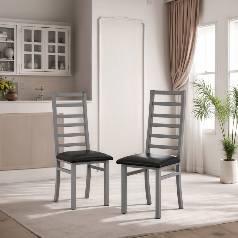Metal Dining Chairs,Kitchen Chairs,Side Chair,Dinning Chairs, Gray, 2