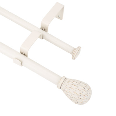 Tringle à rideaux double réglable en acier Roul