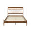 Grand lit plateforme transitionnel en teinte châtaignier - utilisation dans la chambre à coucher, structure en bois, sans sommier, H 64 po x 84,5 po x 47 po, livré avec un meuble à structure attrayante, base requise, H 64 po x 84,5 po x 47 po-1752727438