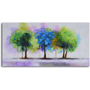 «Blue and Green Copse», peinture sur toile tendue