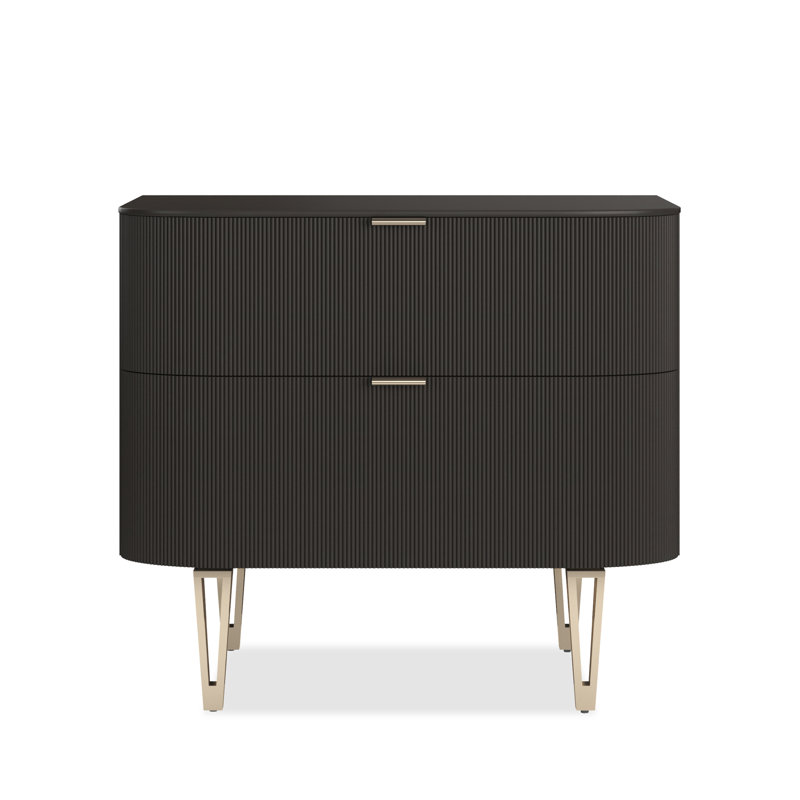 Table de chevet en bois massif Love 32 po, Brun