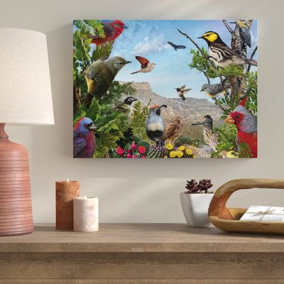 « texas oiseaux », impression sur toile tendue