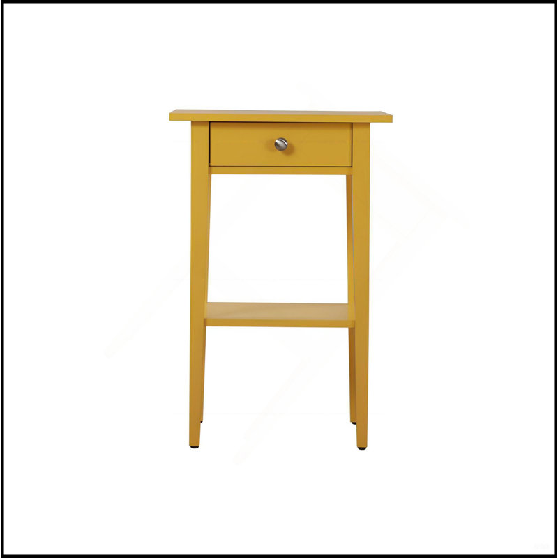 Table de chevet contemporaine pour espaces modernes, Jaune