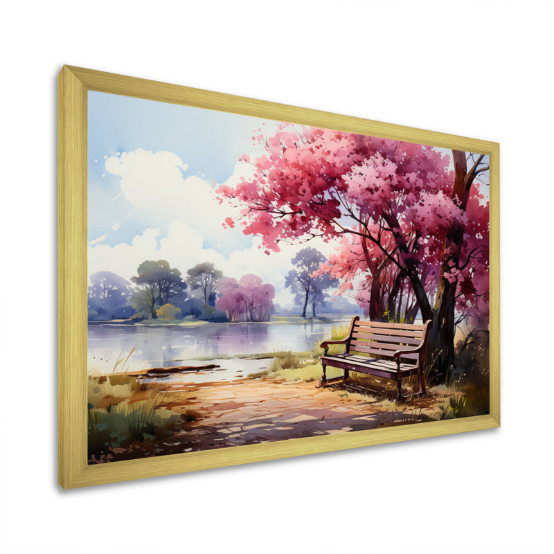 Meadow Rose Petal Path - Meadow Canvas Prints, Encadrement doré, H 16 po x l 32 po