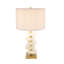 D15x26,7 "Lampe de table blanche et dorée à dalle d'albâtre (assemblage de l'abat-jour requis)