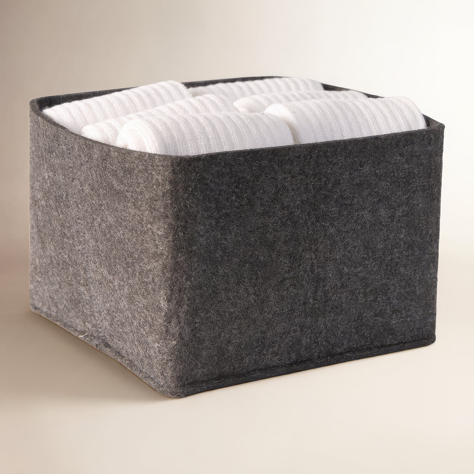 Flex Felt Wool Storage Bin, Black