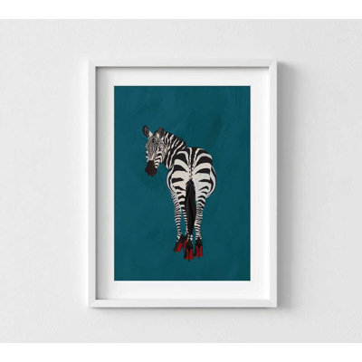 Zebra in Heels Art Print – Bold Surreal Animal Wall Decor