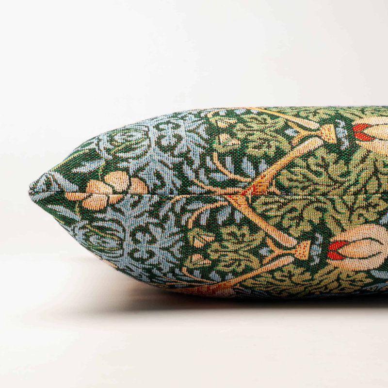 Floral Green Cushion, 43x43cm, Synthetic filled