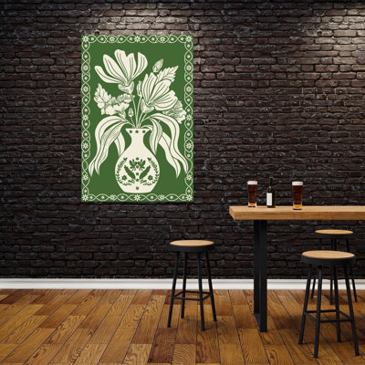 Elegant Floral Vase Classic Elegant Vintage Flower Nature Wall Art Print 1 Piece Wrapped Canvas Wall Art