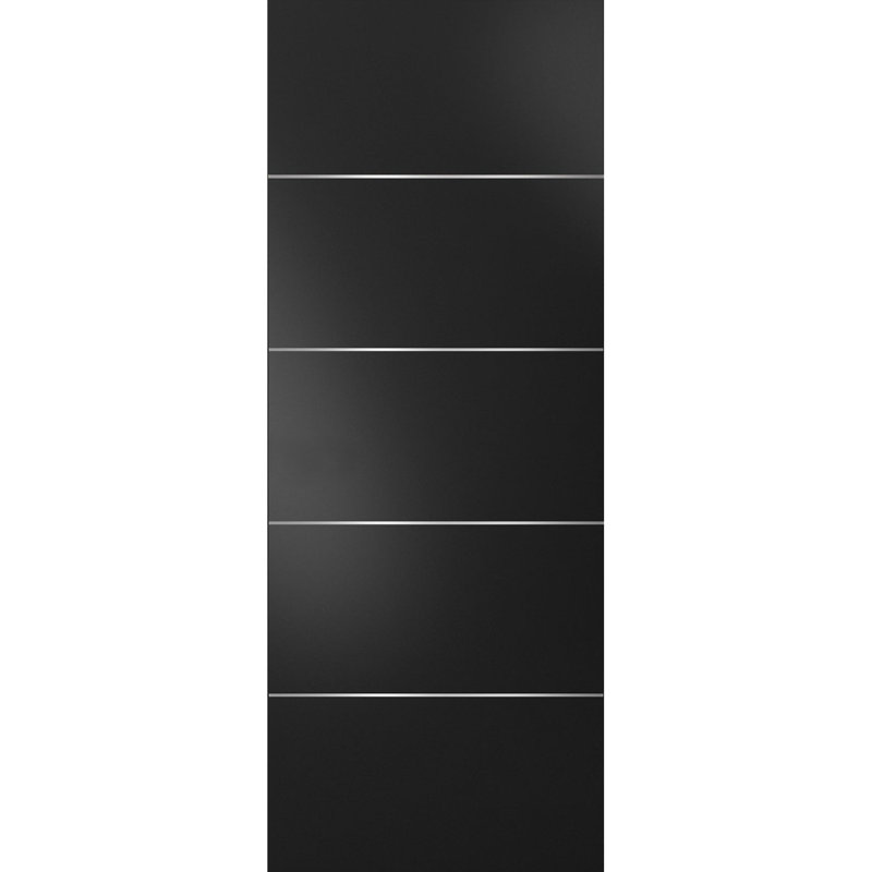 Porte noire standard en bois Planum, 18 po x 80 po