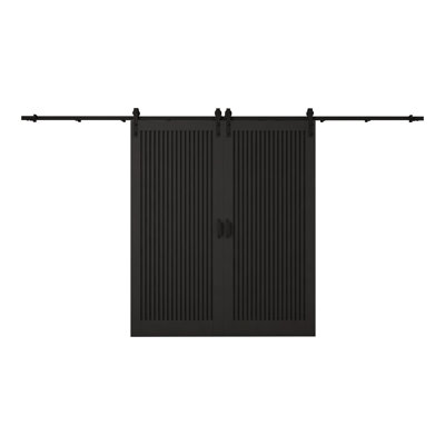83-7/8 in. Synchronized Biparting Barn Door Hardware Extension Kit in Matte Black