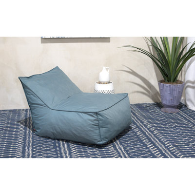 3 pi Fauteuil à billes bleu sarcelle, tissu aquatique, housse amovible, fauteuil en mousse confortable pour la maison, design moderne et relaxant