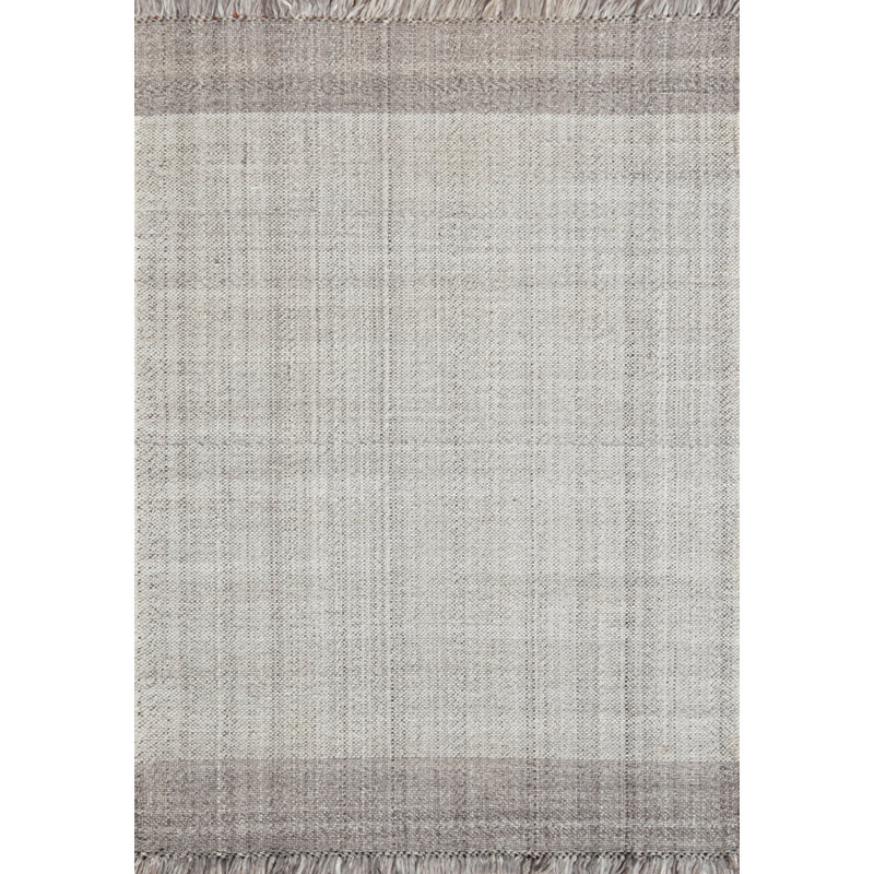 Tapis gris tissé à la main Debarath, Rectangle 5 pi x 8 pi
