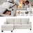 Modern Beige L-Shaped Sofa with Storage Ottoman & Modular Design-1777772279