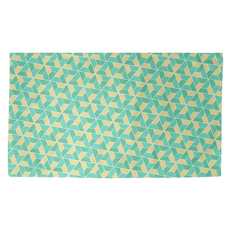 Tapis vert/jaune trapézoïdals Avicia, Rectangle 2 pi 2 po x 3 pi 4 po