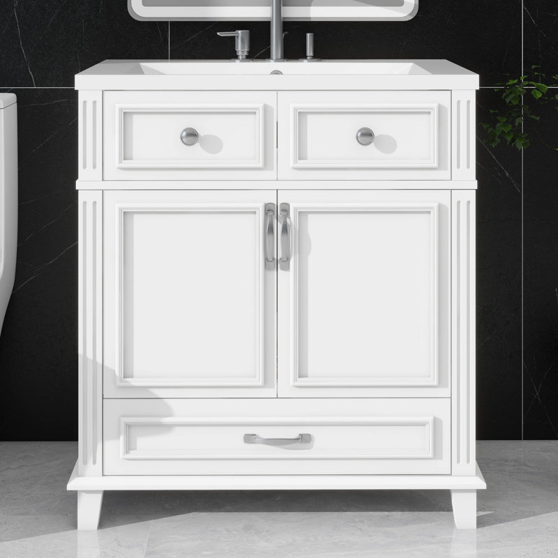 Ensemble de meuble-lavabo 30 po avec 2 portes et 1 tiroir, Blanc