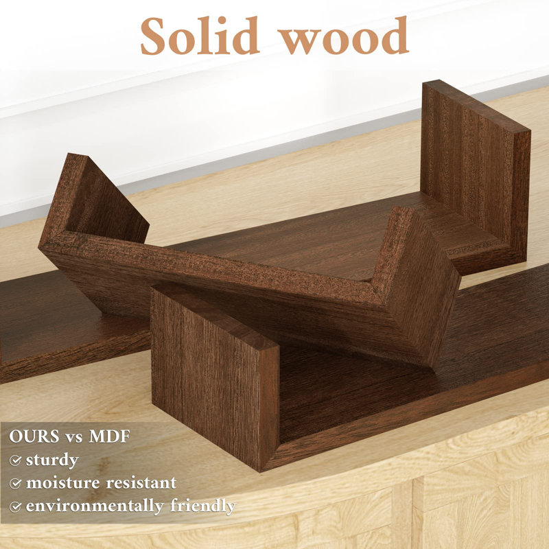 Delianys U-Shaped Paulownia Floating Shelf
