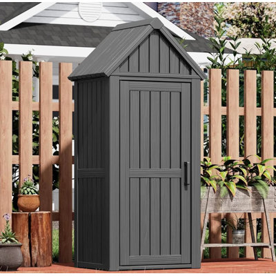 Black & Light Coffee Tool Shed - 29.45"L, 2 ft. 4 in. W x 1 ft. 9 in. D, Removeable Shelf