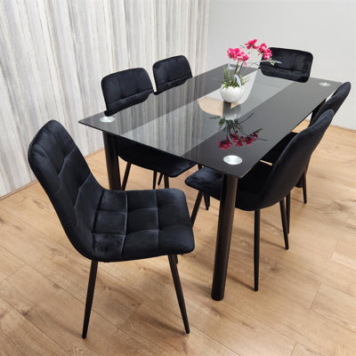 Crumitie 4 -Person Glass Dining Set