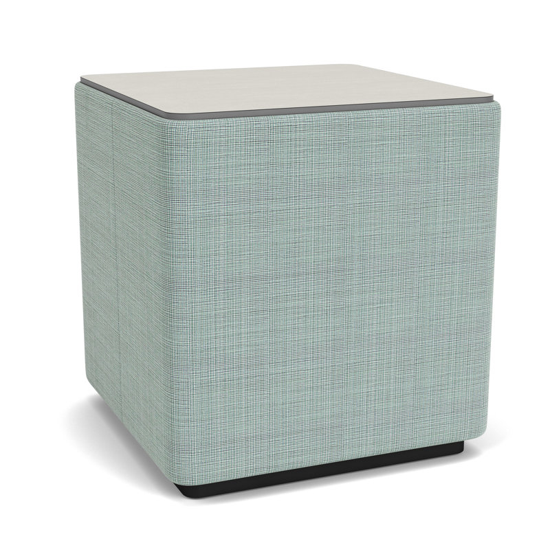 Table de bout avec plateau en stratifié Darsey, 20", Noir; écume de mer chambray, Sergé blanc