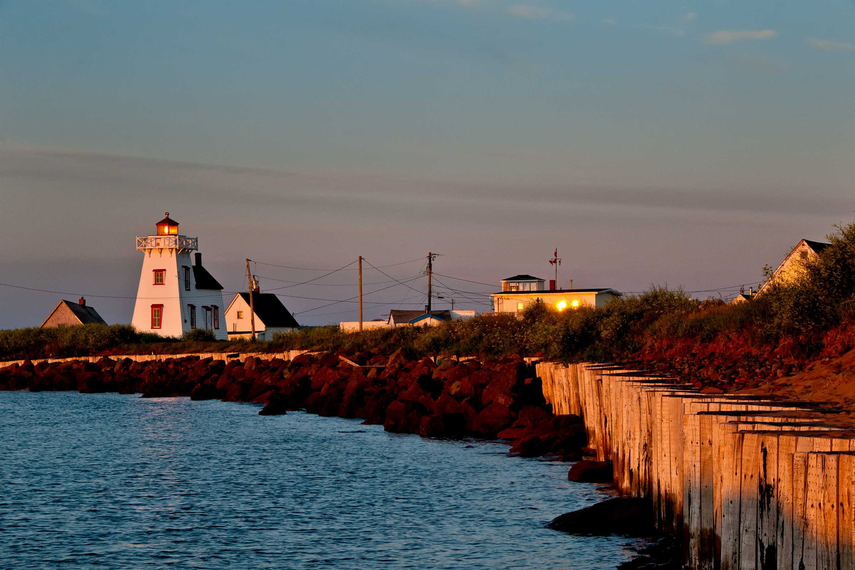 Rustico Bay Breakwater Bay North Rustico Island Lighthouse - Wrapped Canvas ...