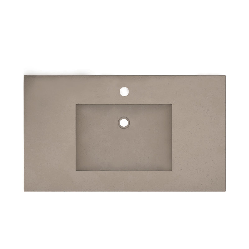 Plateau de meuble-lavabo simple en béton 36,5 po avec lavabo Palomar, Terre, Simple