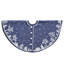 Handmade Christmas Tree Skirt in Cotton - Village Scene on Navy Blue - 60"