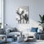Ensemble de 1 tableau mural sur toile tendue représentant une tulipe noire et blanche-968444454