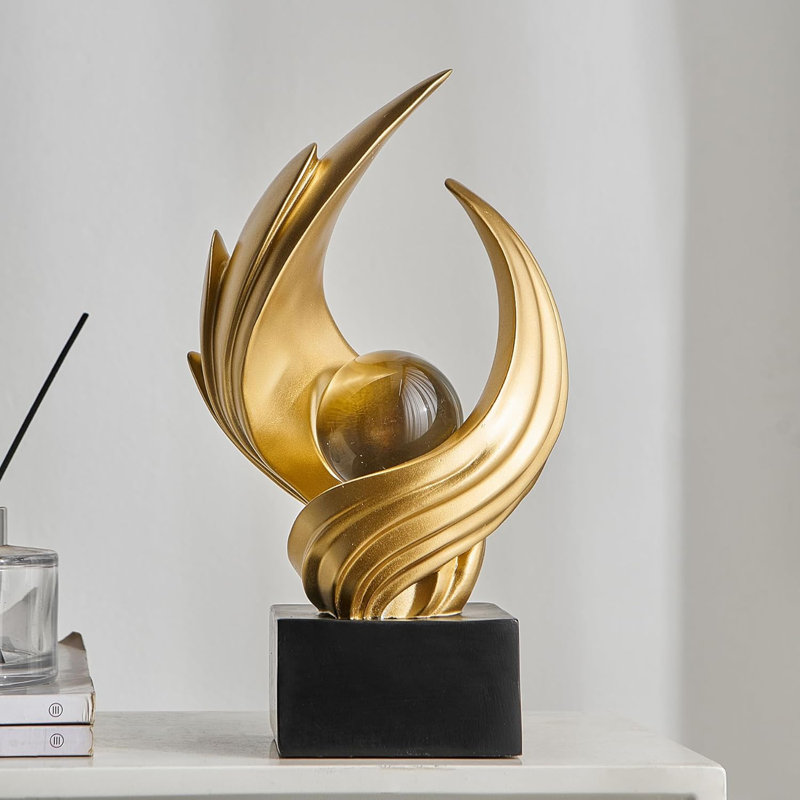 Modern Statue Living Room Decor, Resin Shelf Decor Accents, Abstract Art Sculptures Decorations For Bookshelf Dining Room Office Coffee Table TV Stand