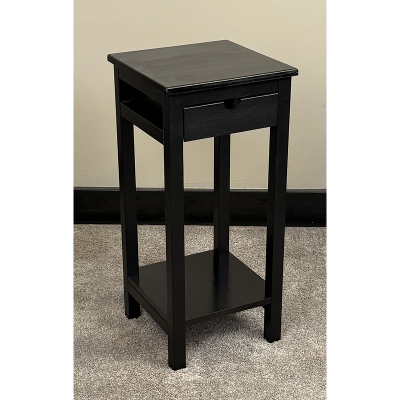 Alfie-Thomas End Table with Storage, Black