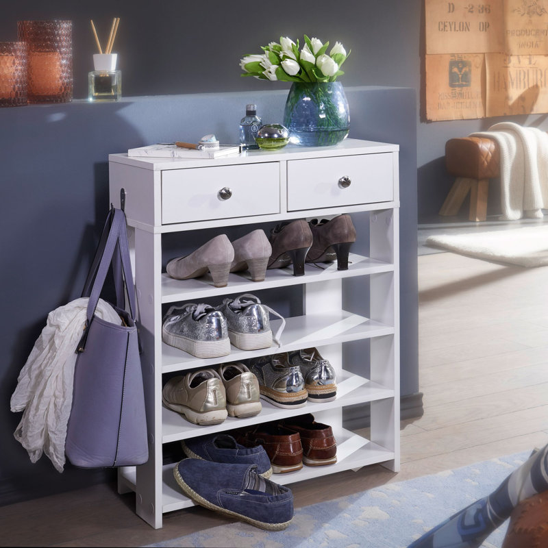 12 Pair Solid Wood Shoe Rack