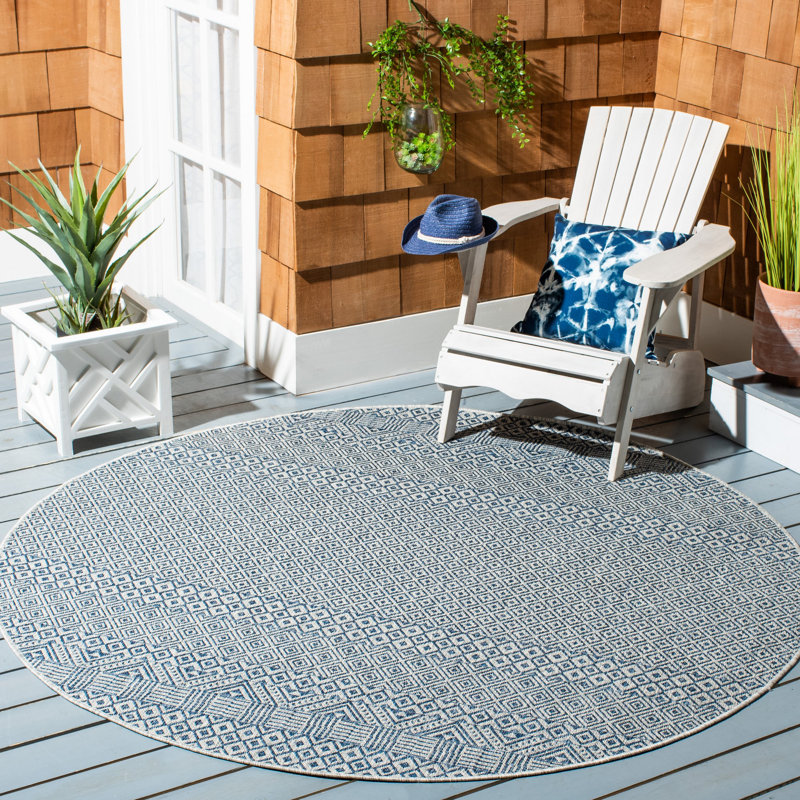 Alessa Performance Southwestern Indoor/Outdoor Area Rug, Round 10'
